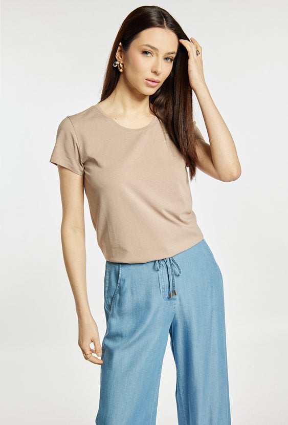 Gładki T-shirt damski