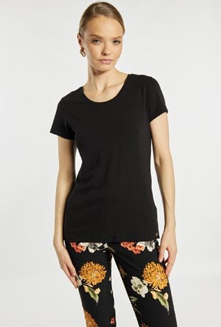 Gładki T-shirt damski