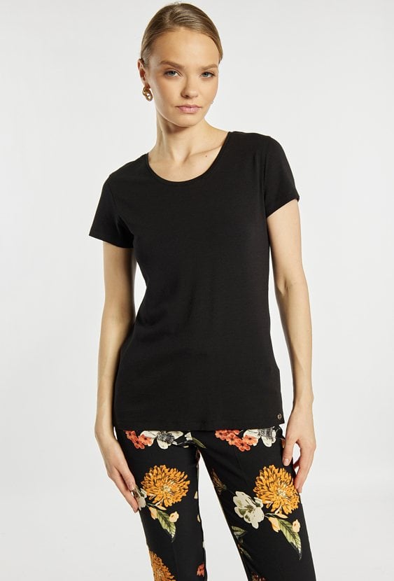 Gładki T-shirt damski