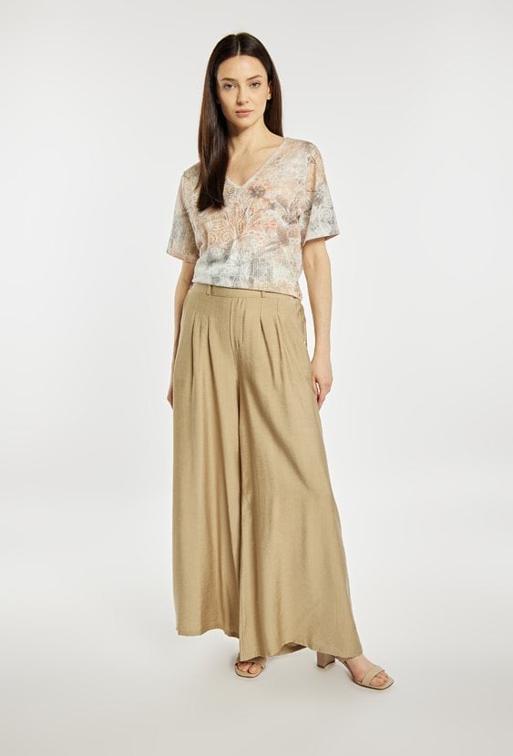 Spodnie wide leg z wiskozą