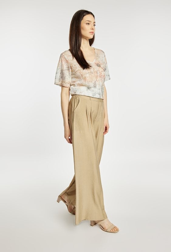 Spodnie wide leg z wiskozą