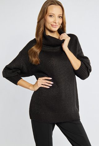 Połyskujący sweter damski