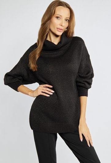 Połyskujący sweter damski