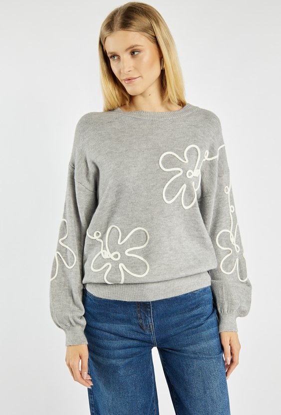 Sweter z motywem kwiatowym