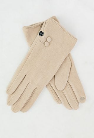 Beżowe rękawiczki z guziczkami