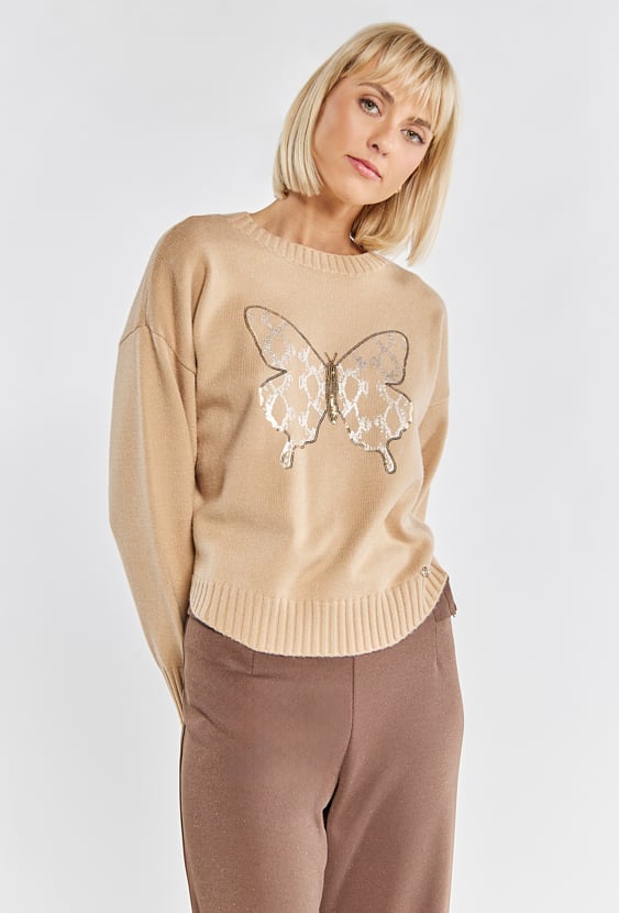Sweter z cekinowym wzorem