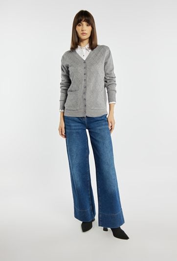 Kardigan damski z kieszonkami