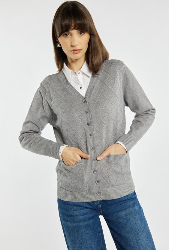 Kardigan damski z kieszonkami