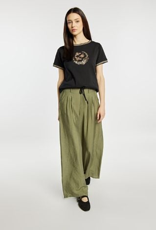 Spodnie wide leg z wiskozą