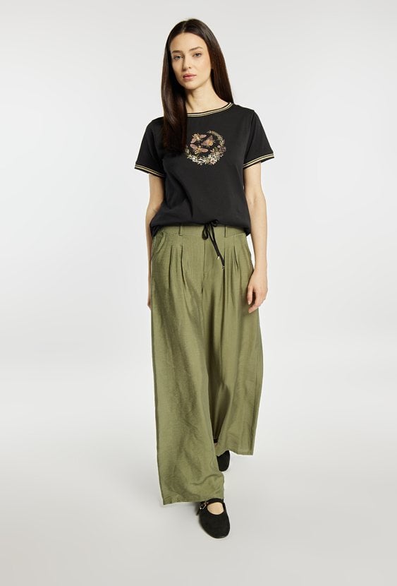 Spodnie wide leg z wiskozą