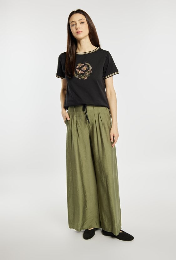 Spodnie wide leg z wiskozą