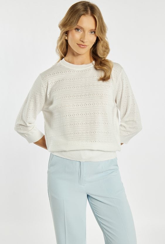 Ażurowy sweter damski