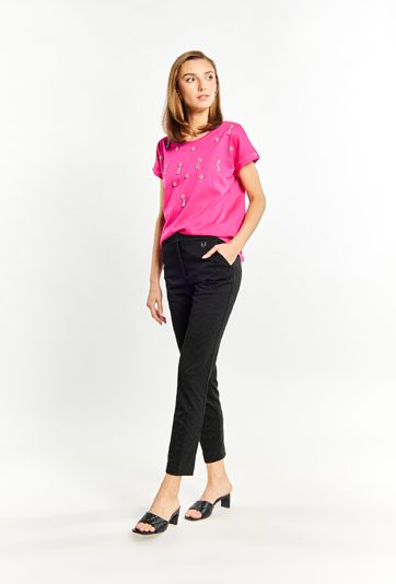 Spodnie damskie w kropki