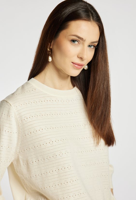 Ażurowy sweter damski