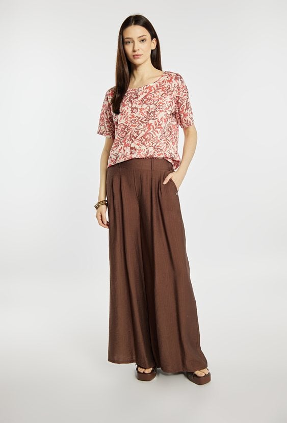 Spodnie wide leg z wiskozą