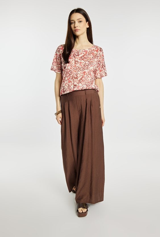 Spodnie wide leg z wiskozą