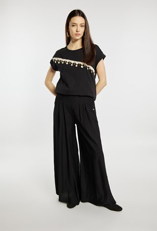Spodnie wide leg z wiskozą