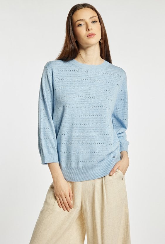 Ażurowy sweter damski