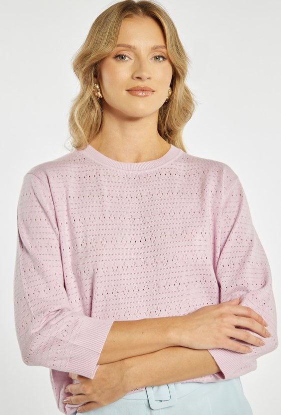 Ażurowy sweter damski