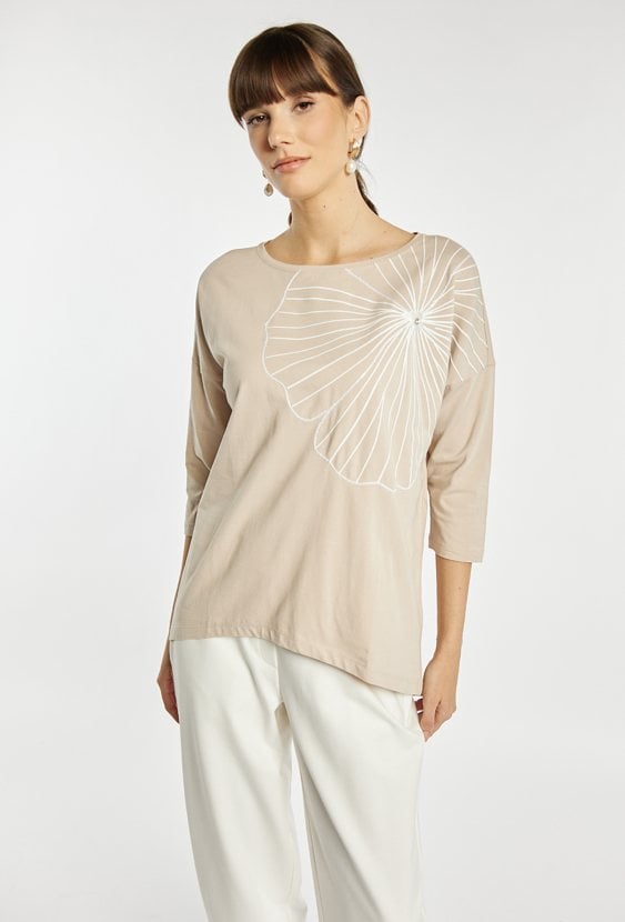 T-shirt damski z bawełną