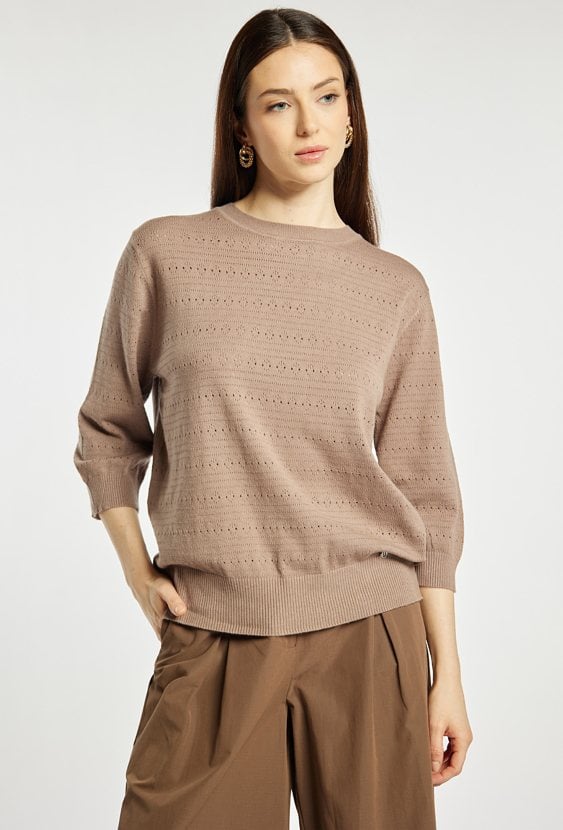 Ażurowy sweter damski