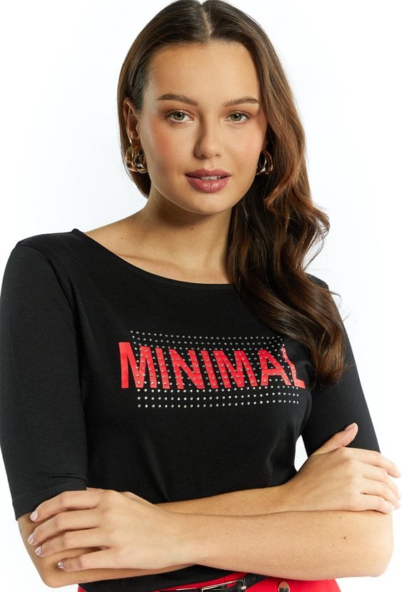 Dzianinowy T-shirt damski