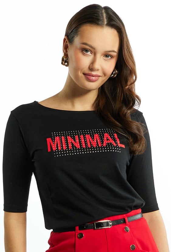 Dzianinowy T-shirt damski