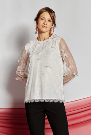 Elegancka bluzka z motylami 3D