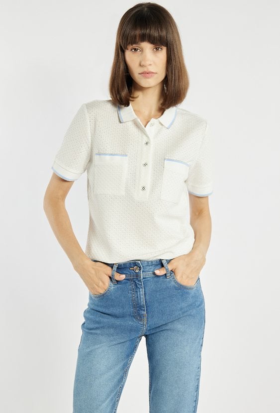 Bluzka damska z kołnierzem