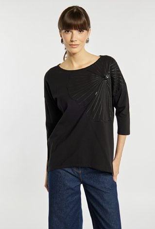 T-shirt damski z bawełną