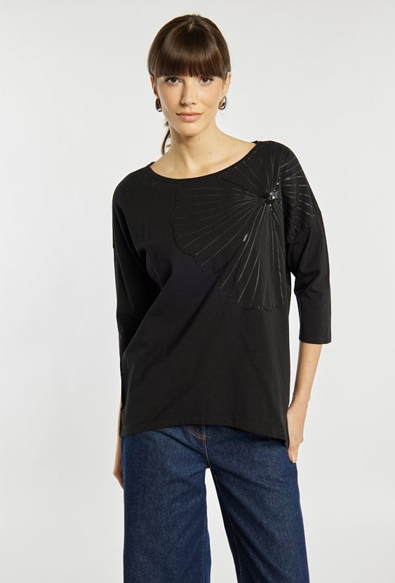 T-shirt damski z bawełną