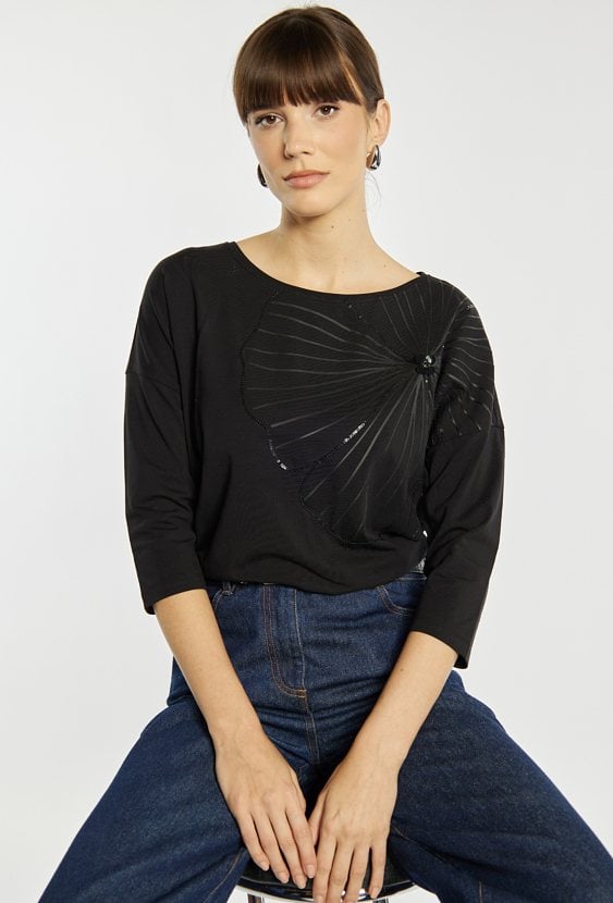 T-shirt damski z bawełną