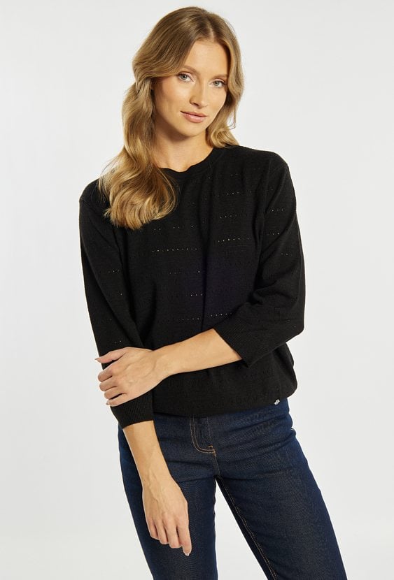 Ażurowy sweter damski