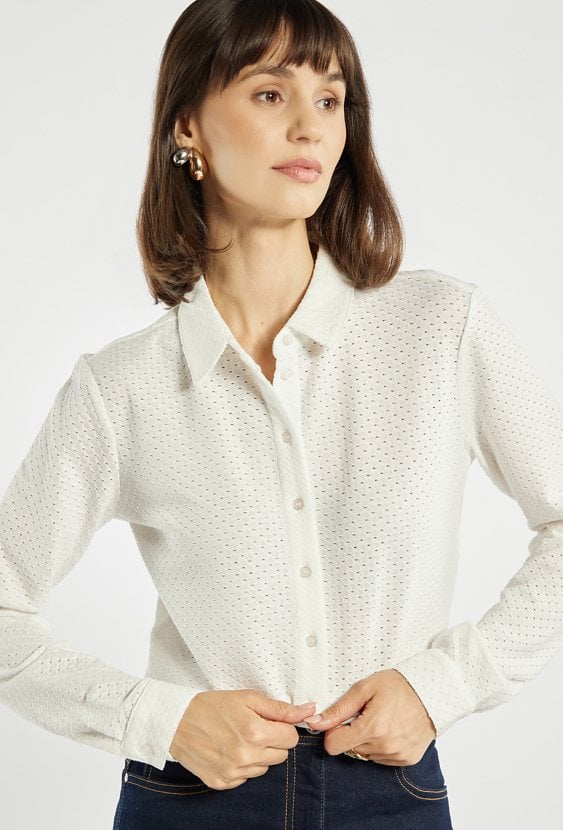 Elegancka, ażurowa koszula