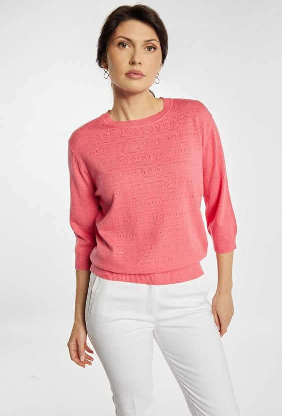 Ażurowy sweter damski