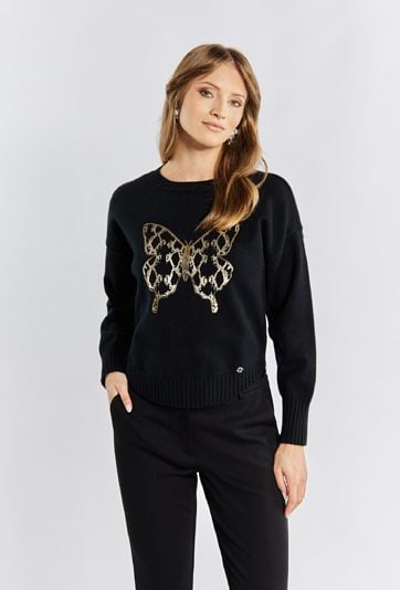 Sweter z cekinowym wzorem