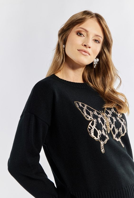 Sweter z cekinowym wzorem