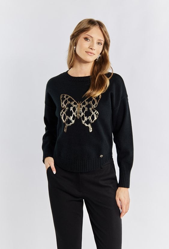 Sweter z cekinowym wzorem