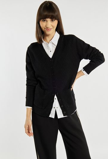 Kardigan damski z kieszonkami