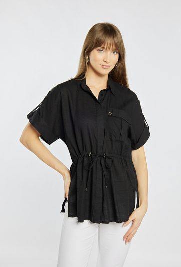 Bluzka damska z dodatkiem lnu