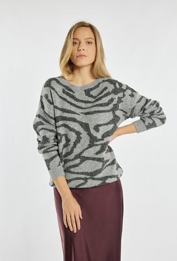 Sweter z połyskującym wzorem
