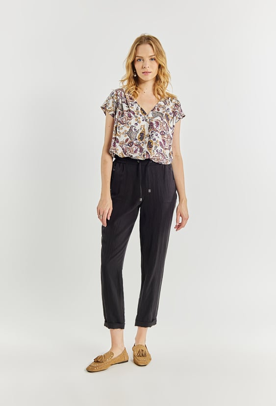 Spodnie damskie z wiązaniem