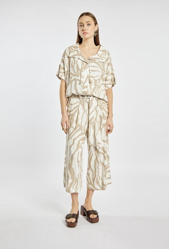 Szerokie spodnie z wzorem