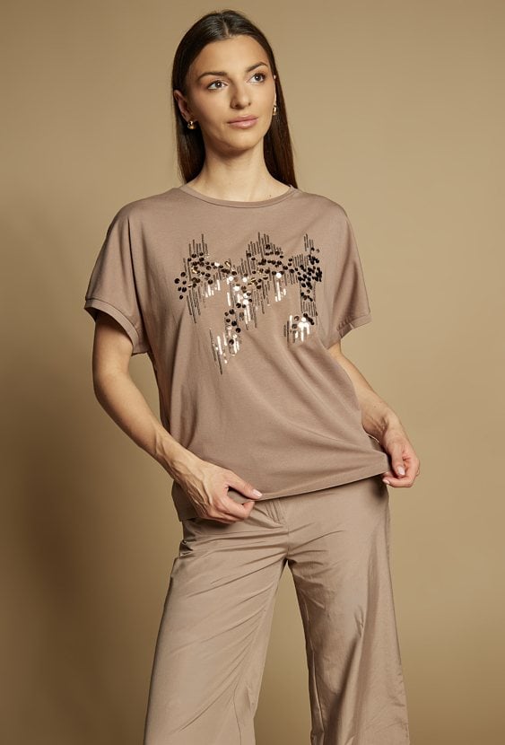 T-shirt z cekinami