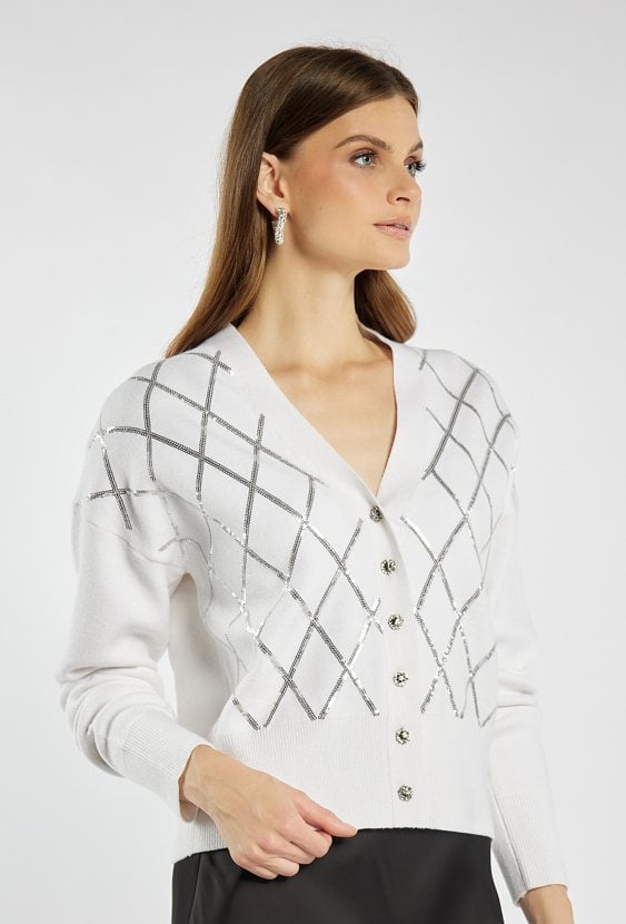 Sweter damski z cekinami