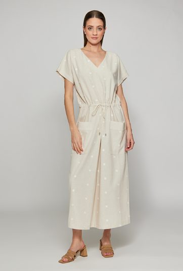 Lniana sukienka damska maxi