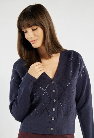 Sweter damski z cekinami