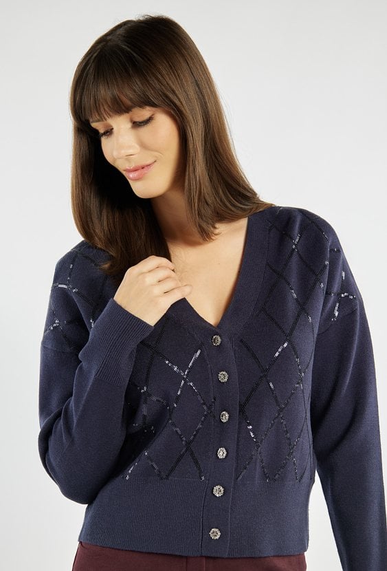 Sweter damski z cekinami