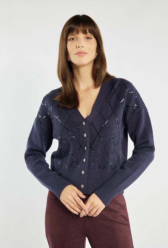 Sweter damski z cekinami