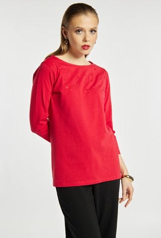 Bluzka z wzorem w serduszka